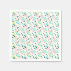 Servilleta De Papel Modelo floral de la acuarela