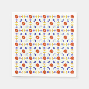 Servilleta De Papel Modelo geométrico de la flor de neón del arte