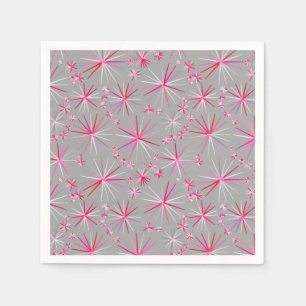 Servilleta De Papel Modelo, gris y fucsia de Sputnik de los mediados
