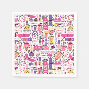 Servilleta De Papel Modelo lindo de la manicura del Doodle