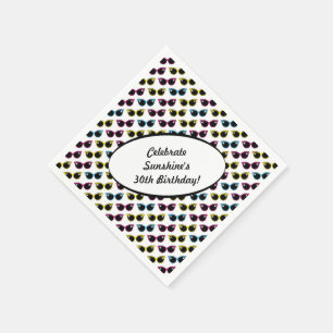 Servilleta De Papel Modelo retro de las gafas de sol del gato