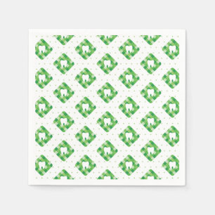 Servilleta De Papel Modelo verde del diente de la tela escocesa
