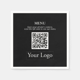 Servilleta De Papel Modelos de menú de logotipos y códigos QR para emp