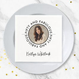 Servilleta De Papel Modern 50 and Fabulous Bold 50th Birthday Party