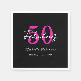 Servilleta De Papel Modern 50th Birthday 50 and Fabulous Party