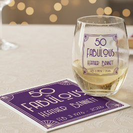 Servilleta De Papel Modern Art Deco 50 and Fabulous Birthday