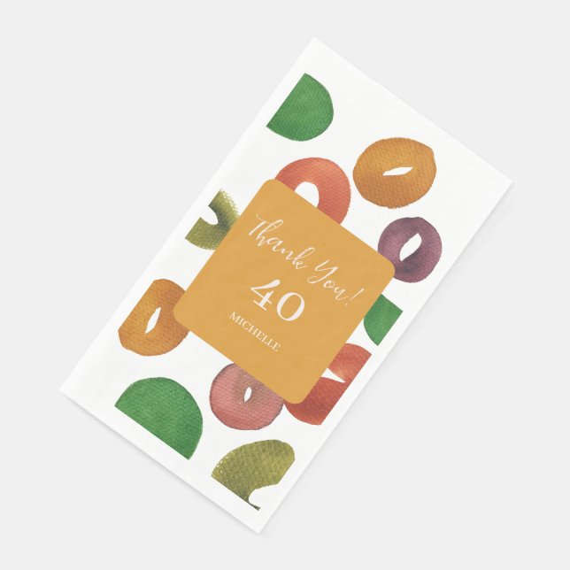 Servilleta De Papel Modern Artistic Autumn Colorful Pattern Birthday (Esquina)