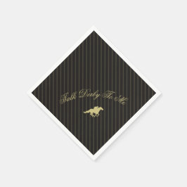 Servilleta De Papel Modern Back & Gold Race Horse Derby Party 