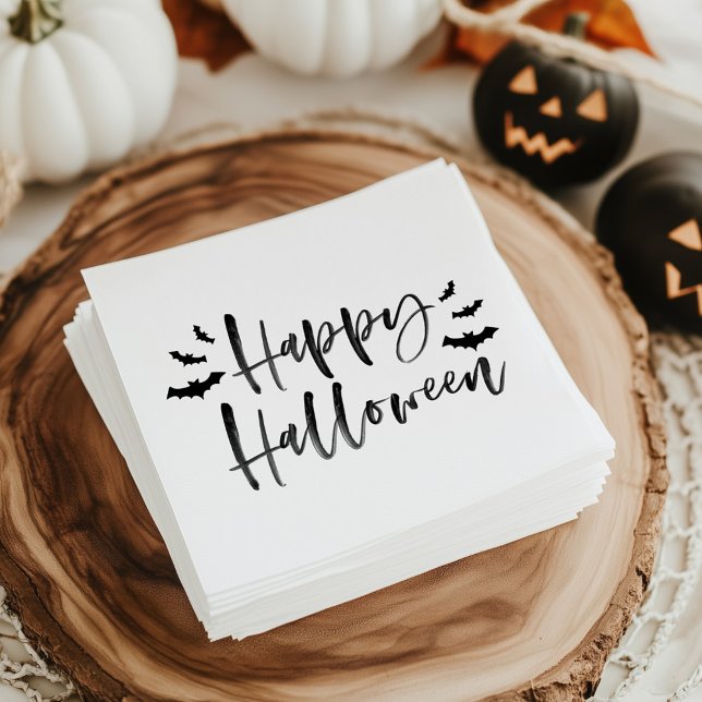 Servilleta De Papel Modern Bats Happy Halloween (Subido por el creador)