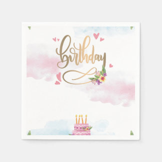 Servilleta De Papel Modern Birthday