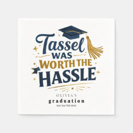 Servilleta De Papel Modern Black & Gold Graduation Party Napkins 