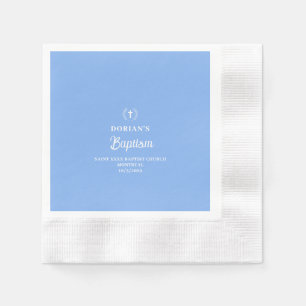 Servilleta De Papel Modern Blue Boy   Bautismo   Gracias 