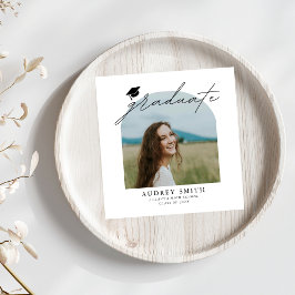 Servilleta De Papel Modern Boho Arch Photo Graduation Party