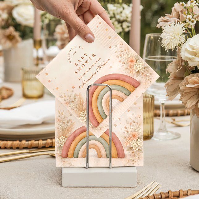 Servilleta De Papel Modern Boho Rainbow Baby Shower (Subido por el creador)