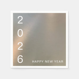Servilleta De Papel Modern Brushed Metal Custom Happy New Year Party