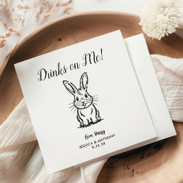 Servilleta De Papel Modern Bunny Wedding Cocktail Napkins