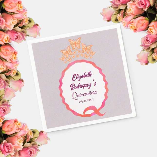 Servilleta De Papel Modern Butterfly Tiara Crown Squiggle  (Subido por el creador)