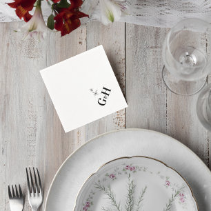 Servilleta De Papel Modern Celestial Monogram Wedding Cocktail Napkin