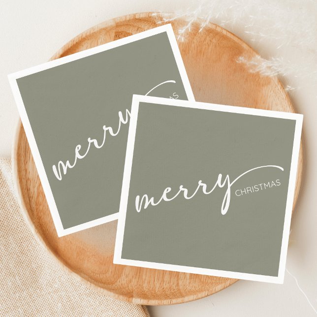 Servilleta De Papel Modern Christmas (Modern Merry Christmas Holiday Napkin)