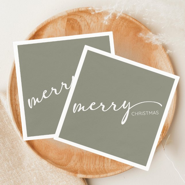 Servilleta De Papel Modern Christmas (Modern Merry Christmas Holiday Napkin)