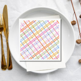 Servilleta De Papel Modern Colorful Plaid Baby Shower Theme