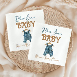 Servilleta De Papel Modern Denim Boy Blue Jean Baby Shower