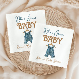 Servilleta De Papel Modern Denim Boy Blue Jean Baby Shower