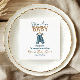 Servilleta De Papel Modern Denim Boy Blue Jean Baby Shower
