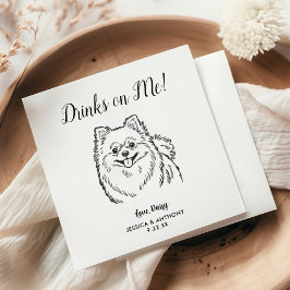 Servilleta De Papel Modern Dog Wedding Cocktail Napkins