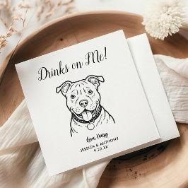 Servilleta De Papel Modern Dog Wedding Cocktail Napkins