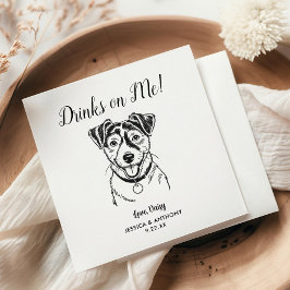 Servilleta De Papel Modern Dog Wedding Cocktail Napkins