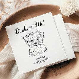 Servilleta De Papel Modern Dog Wedding Cocktail Napkins