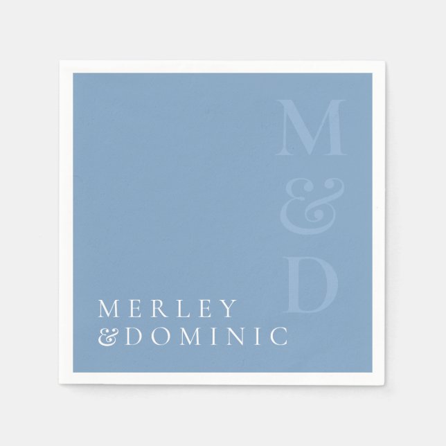 Servilleta De Papel Modern Dusty Blue Wedding Dinner Party (Anverso)