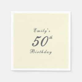 Servilleta De Papel Modern Elegant 50th Birthday Party Paper