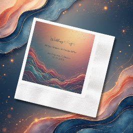 Servilleta De Papel Modern Elegant Gold Marble Navy Terracotta Wedding