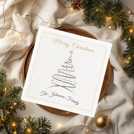Servilleta De Papel Modern Elegant Minimal Christmas Tree Napkin