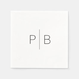 Servilleta De Papel Modern Elegant Monogram Wedding Simple