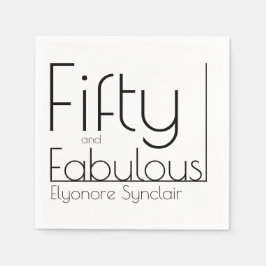 Servilleta De Papel Modern Fifty and Fabulous Bold 50th Birthday Party