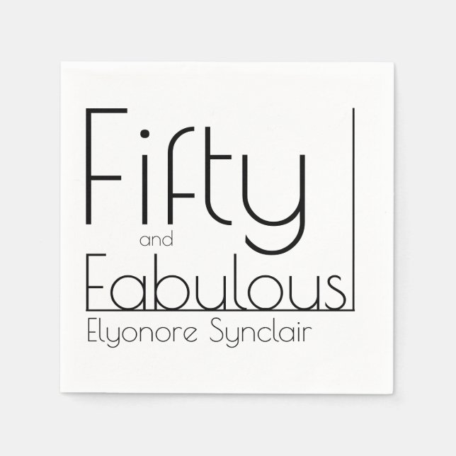 Servilleta De Papel Modern Fifty and Fabulous Bold 50th Birthday Party (Anverso)