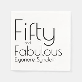 Servilleta De Papel Modern Fifty and Fabulous Bold 50th Birthday Party