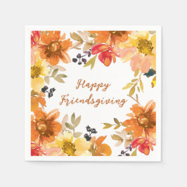 Servilleta De Papel Modern Floral Friendsgiving