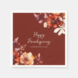 Servilleta De Papel Modern Floral Friendsgiving