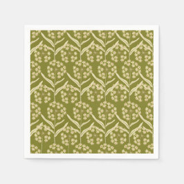 Servilleta De Papel Modern Floral Pattern: White Umbel Flowers