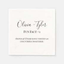 Modern Fun Fact Wedding Recepcion Cocktail Napkin