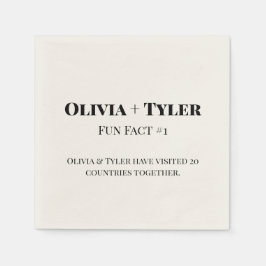 Servilleta De Papel Modern Fun Fact Wedding Recepcion Cocktail Napkin