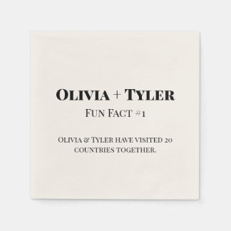 Servilleta De Papel Modern Fun Fact Wedding Recepcion Cocktail Napkin
