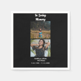Servilleta De Papel Modern Funeral Personalized 2 Photo Memoria