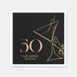Servilleta De Papel Modern Gold 50 Napkins