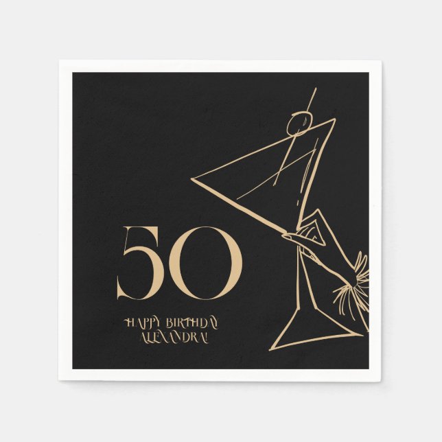 Servilleta De Papel Modern Gold 50 Napkins (Anverso)
