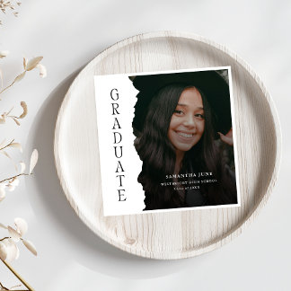 Servilleta De Papel Modern Graduate Photo Magazine Graduation Sign